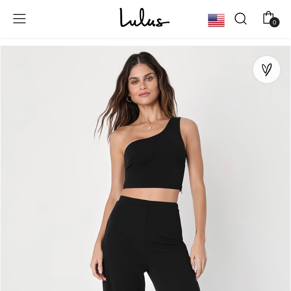 Lulus Black One Shoulder Two Piece Jumpsuit